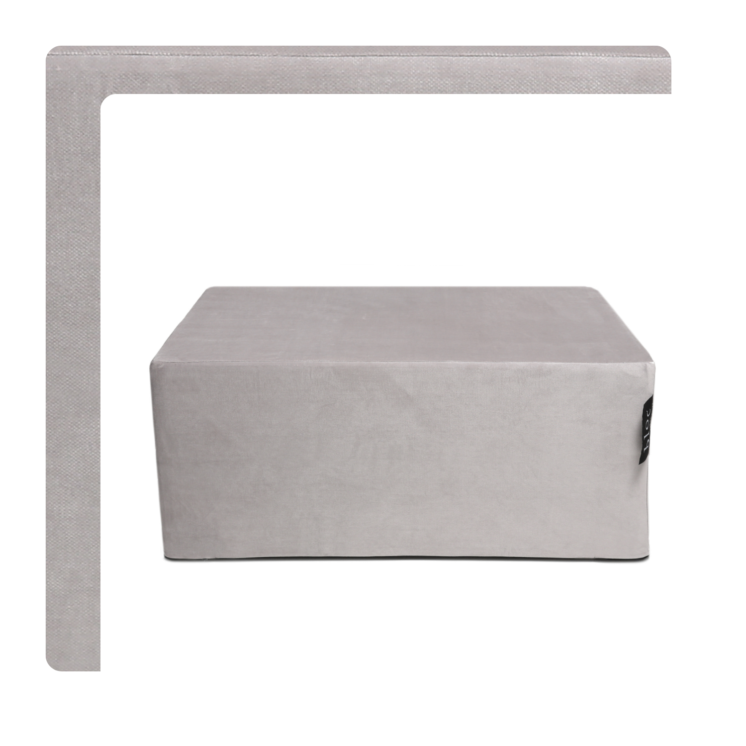 Large Light Grey Bloc In Velvet