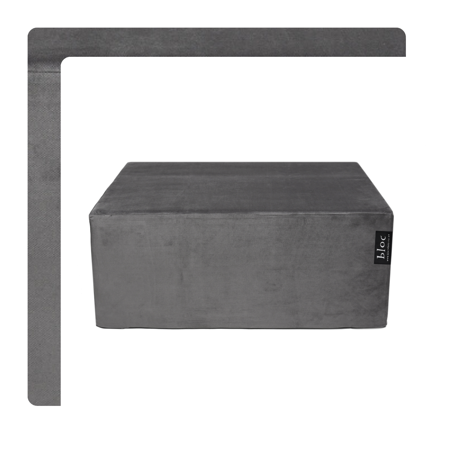Large Dark Grey Bloc In Velvet