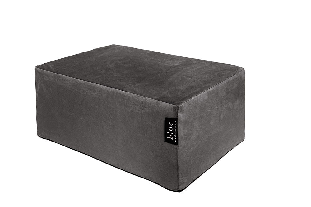 Large Dark Grey Bloc In Velvet