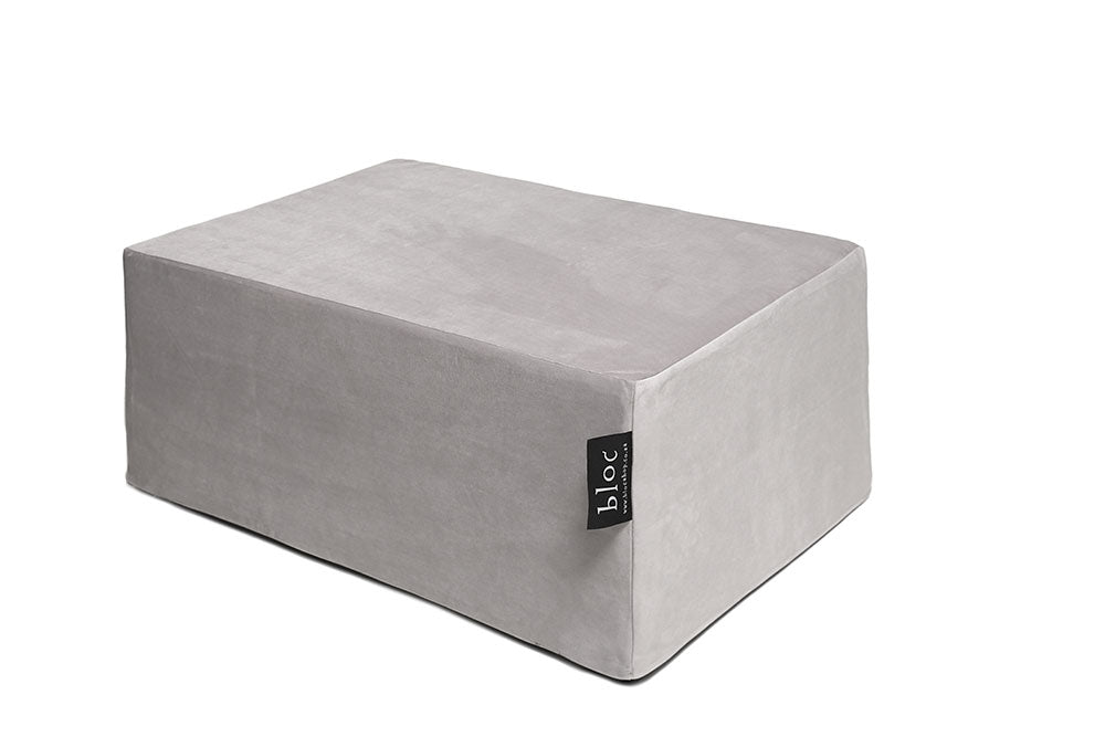 Large Light Grey Bloc In Velvet