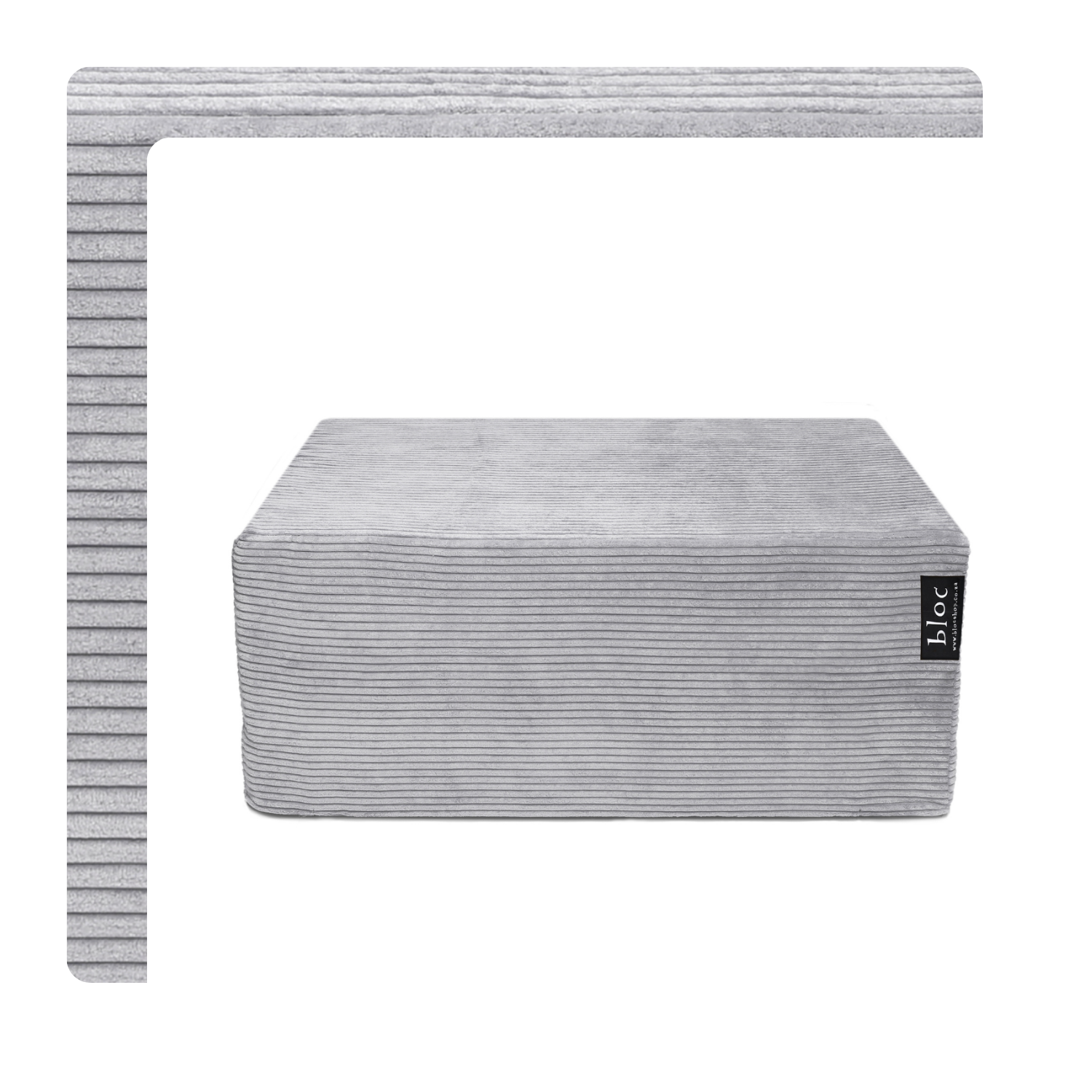 Large Light Grey Bloc In Corduroy